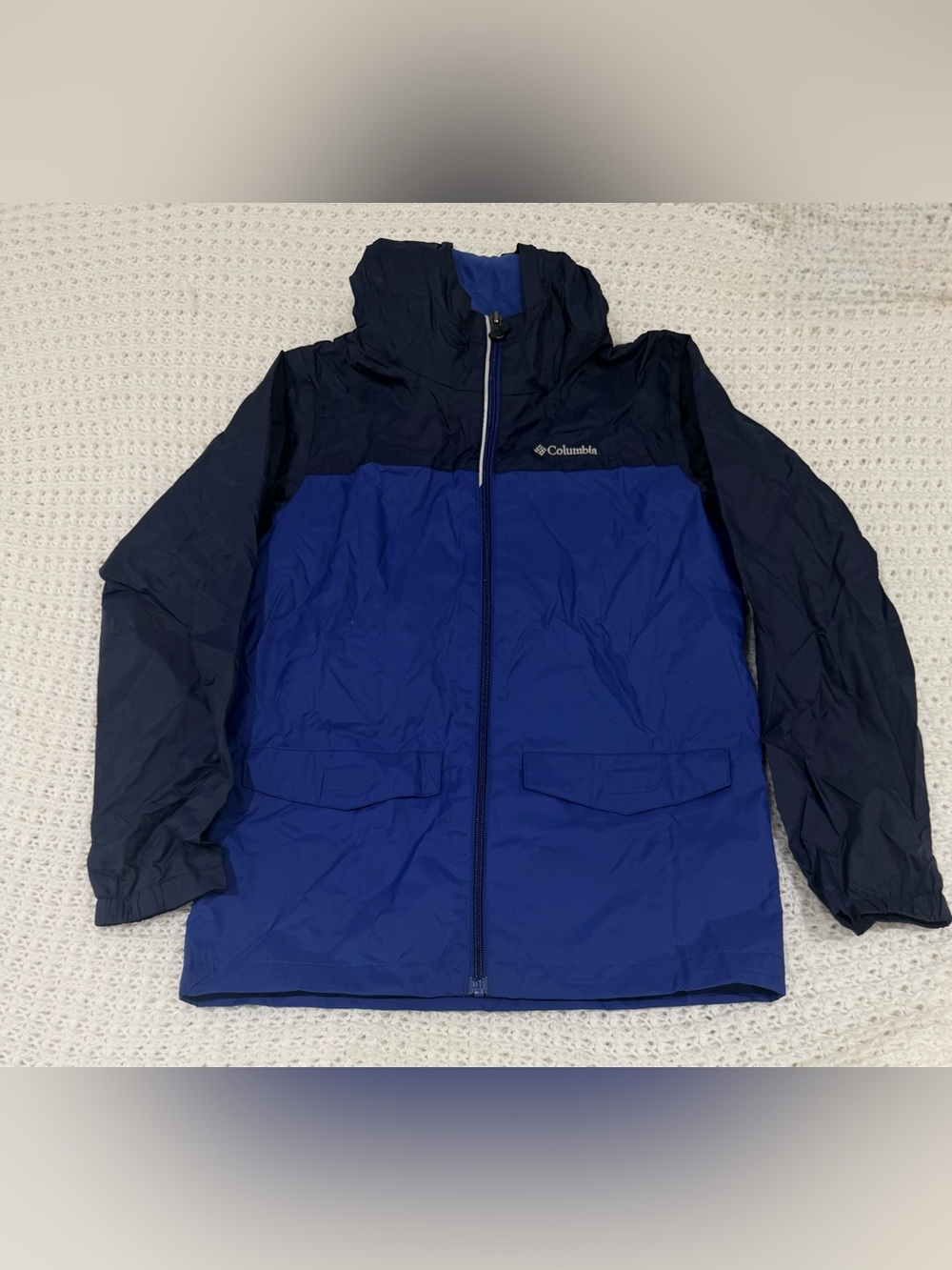 Columbia Boys Columbia Rain-zilla Fleece-lined Rain Jacket in collegiate navy M